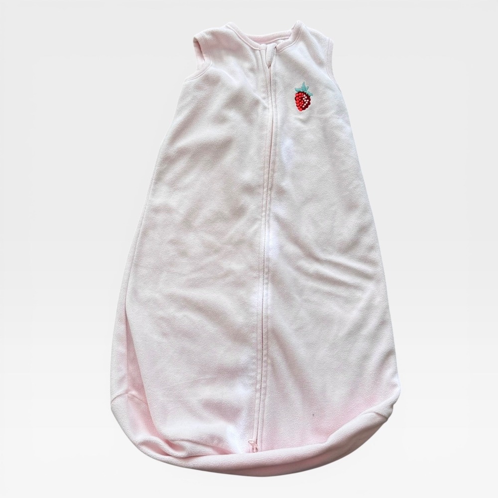 Amazon‎ Essentials Baby Girls Pink Fleece Strawberry Sleep Sack Size 6M Blanket